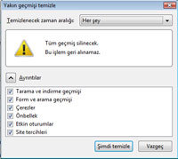 Yakın geçmişi temizle